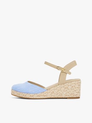 multi keilabsatz-espadrille aus chambray für damen - tommy hilfiger