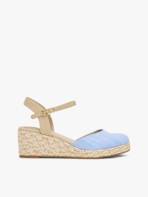 multi keilabsatz-espadrille aus chambray für damen - tommy hilfiger