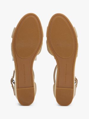 sandali espadrillas con plateau medio beige da donne tommy hilfiger