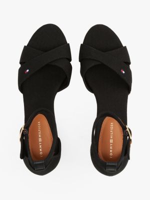 multi keilabsatz-espadrille mit überkreuzten riemen für damen - tommy hilfiger