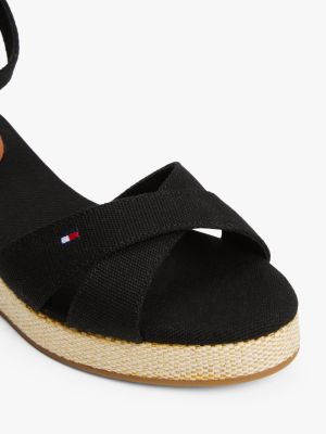 multi keilabsatz-espadrille mit überkreuzten riemen für damen - tommy hilfiger