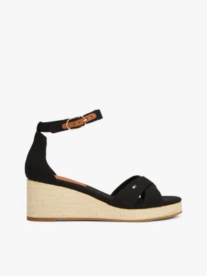 multi keilabsatz-espadrille mit überkreuzten riemen für damen - tommy hilfiger