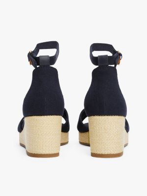 multi keilabsatz-espadrille mit überkreuzten riemen für damen - tommy hilfiger