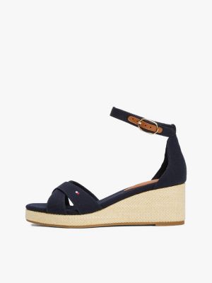 multi keilabsatz-espadrille mit überkreuzten riemen für damen - tommy hilfiger