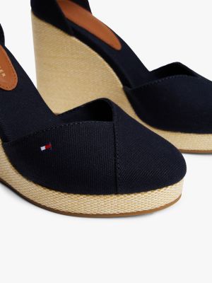 espadrillas con plateau e cinturino multicolore da donne tommy hilfiger