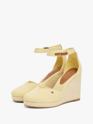 meerdere kleuren espadrille met sleehak en enkelbandje voor dames - tommy hilfiger