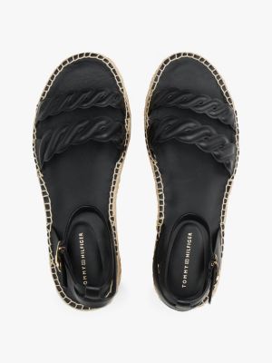 multi leather embossed espadrilles for women tommy hilfiger