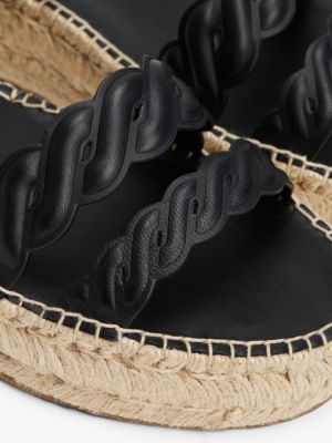 multi geprägte leder-espadrille für damen - tommy hilfiger