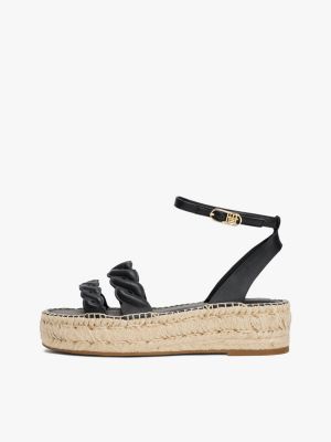 espadrilles en cuir à motif gaufré plusieurs couleurs pour femmes tommy hilfiger