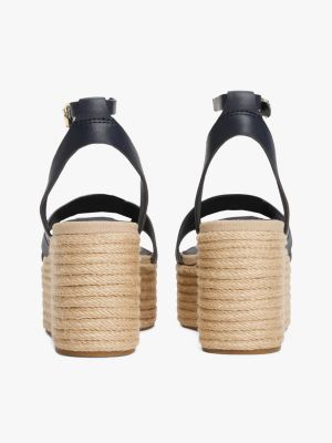 meerdere kleuren leren espadrille met plateauzool voor dames - tommy hilfiger