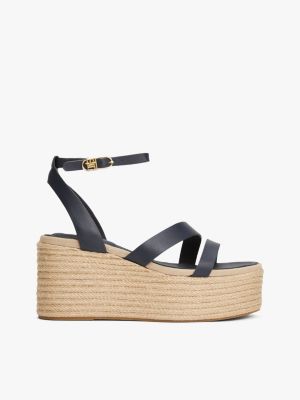 meerdere kleuren leren espadrille met plateauzool voor dames - tommy hilfiger