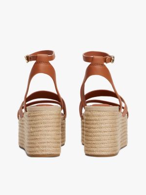 multi plateau-espadrille aus leder für damen - tommy hilfiger