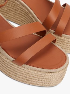 espadrillas in pelle con plateau multicolore da donne tommy hilfiger