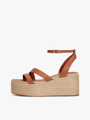 meerdere kleuren leren espadrille met plateauzool voor dames - tommy hilfiger