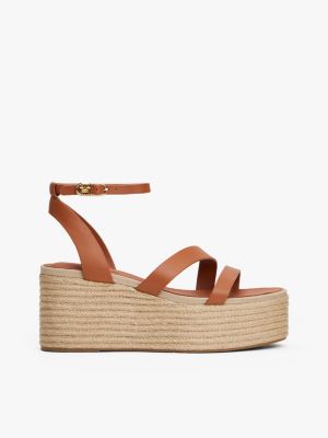 multi plateau-espadrille aus leder für damen - tommy hilfiger