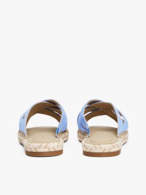 blue chambray crossover espadrille mules for women tommy hilfiger