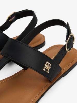 meerdere kleuren leren teenslipper-sandaal voor dames - tommy hilfiger