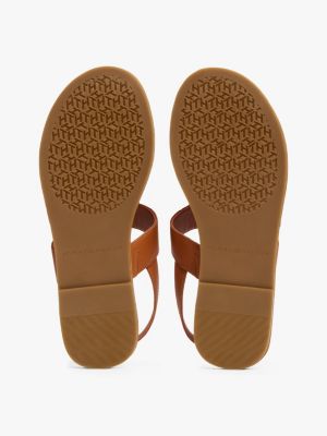 brown leather toe post sandals for women tommy hilfiger