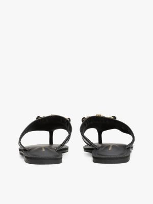 black leather horsebit sandals for women tommy hilfiger