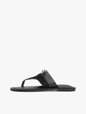 black leather horsebit sandals for women tommy hilfiger