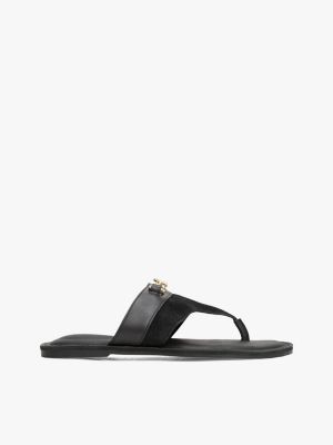 black leather horsebit sandals for women tommy hilfiger