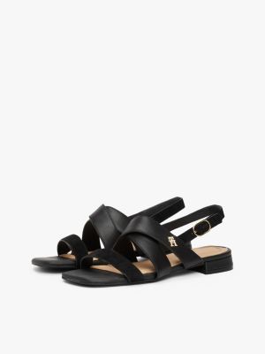 multi th monogram leather sandals for women tommy hilfiger