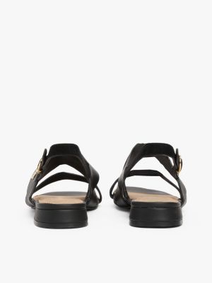 multi th monogram leather sandals for women tommy hilfiger