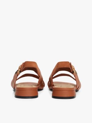 meerdere kleuren leren sandaal met th-monogram voor dames - tommy hilfiger