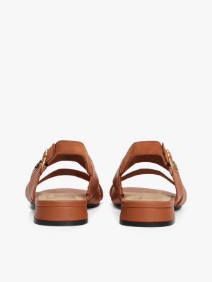 multi th monogram leather sandals for women tommy hilfiger