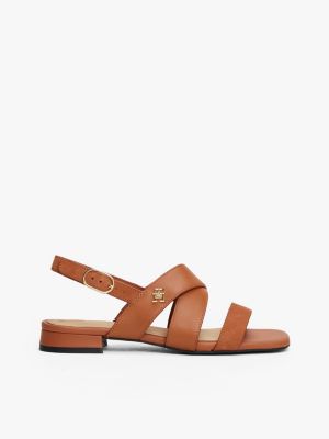 multi th monogram leather sandals for women tommy hilfiger