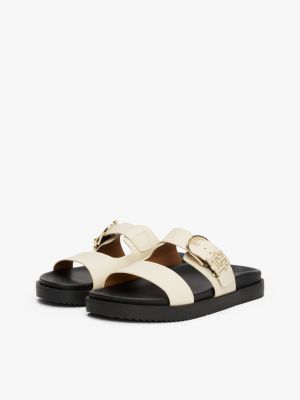 multi leather th monogram cleat sandals for women tommy hilfiger