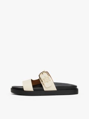 multi leather th monogram cleat sandals for women tommy hilfiger