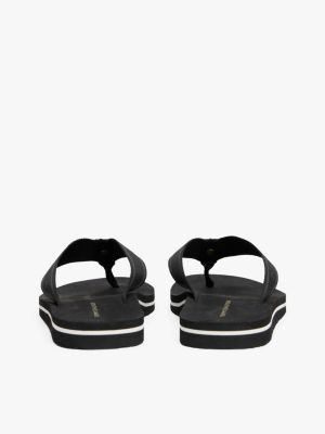 black webbing tonal logo flip-flops for women tommy hilfiger