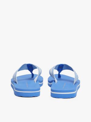 blue webbing tonal logo flip-flops for women tommy hilfiger