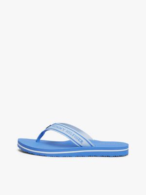 blue webbing tonal logo flip-flops for women tommy hilfiger