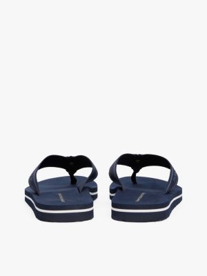 blue webbing tonal logo flip-flops for women tommy hilfiger