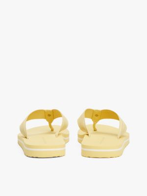 yellow webbing tonal logo flip-flops for women tommy hilfiger