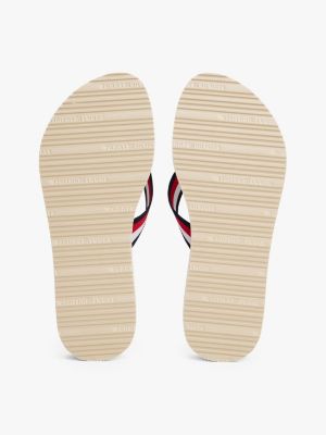 white signature strap wedge flip flops for women tommy hilfiger