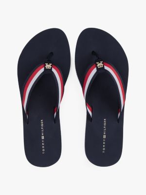 sandali infradito con plateau e nastro iconico multicolore da donne tommy hilfiger