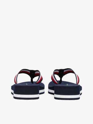 multi signature strap wedge flip flops for women tommy hilfiger