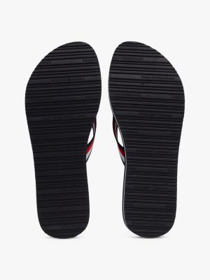 multi signature strap wedge flip flops for women tommy hilfiger