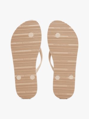 pink enamel flag flip-flops for women tommy hilfiger