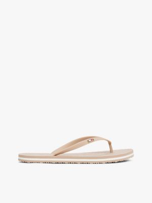 pink enamel flag flip-flops for women tommy hilfiger