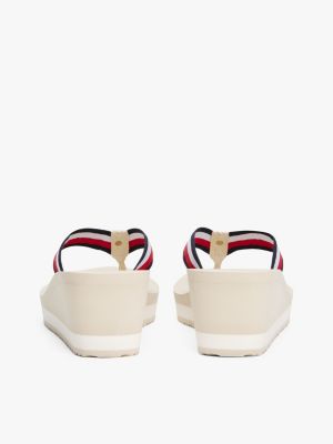 white corporate webbing wedge sandals for women tommy hilfiger