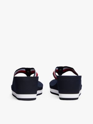 multi corporate webbing wedge sandals for women tommy hilfiger