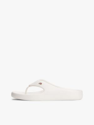 white enamel flag flip-flops for women tommy hilfiger