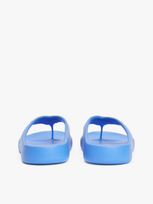 blue enamel flag contoured flip-flops for women tommy hilfiger