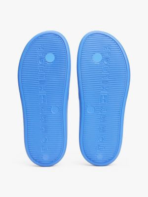 blue enamel flag contoured flip-flops for women tommy hilfiger