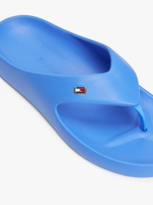 blue enamel flag contoured flip-flops for women tommy hilfiger