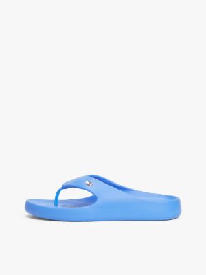 blue enamel flag contoured flip-flops for women tommy hilfiger